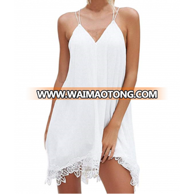 Fashion Women Sexy Night Girls Beach Chiffon V-Neck Sleeveless Mini Sundress