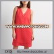 Guangzhou Simple Designs Dress Wholesale Linen V-Neck Mini Dress Sleeveless Sequin Hem Hidden Zipper Sexy Shift Dress