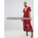 factory supplier custom make sexy velvet long woman night dress