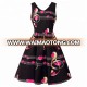 60AA0026 New Fashion Women Heart-Shaped Note Print V-neck Dress