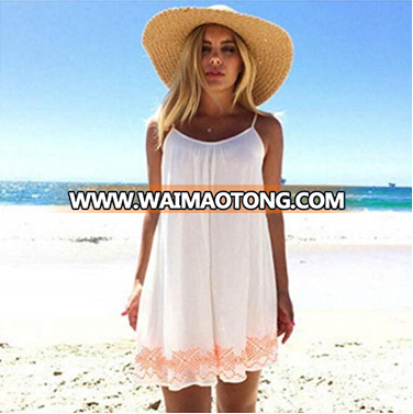 New Style Women Beach Casual Backless Sexy Sling Short Mini Dress